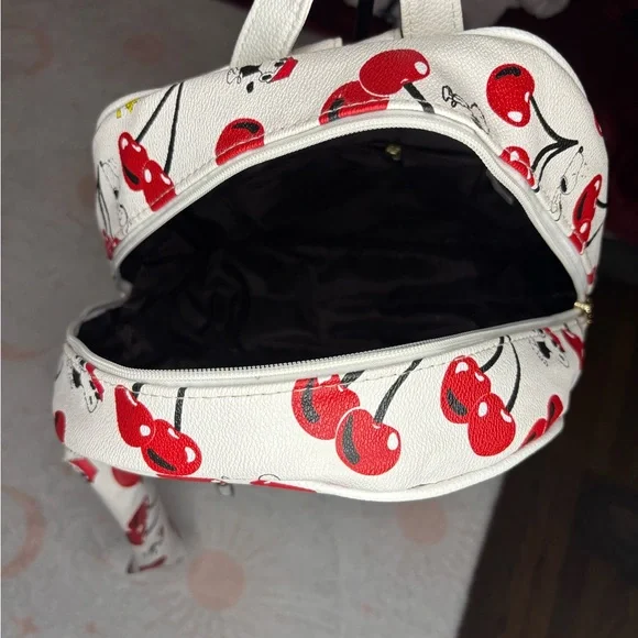 Cherry and Snoopy Print Backpack with small cross body bag. - Picture 5 of 8